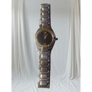 Seiko Ladies Seiko Dress‎ Watch Black Dial Stones around Bezel Elegant Classy